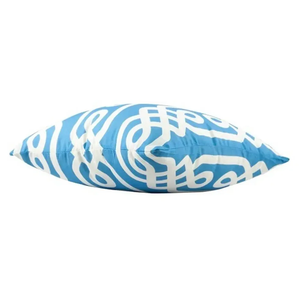 Divine Home Aegean 04 Indoor/Outdoor Accent Throw Pillow, Aqua/White 17